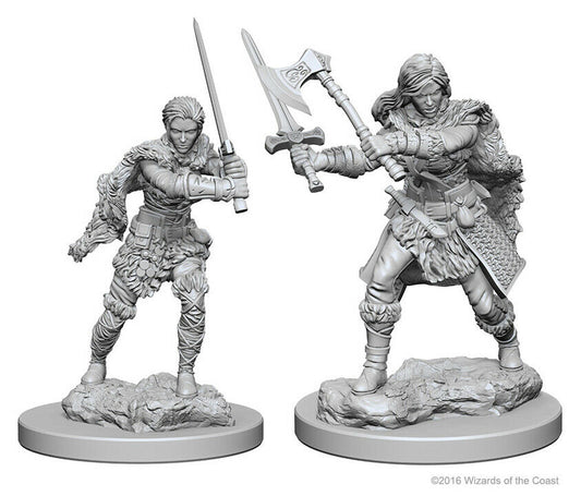 D&D: HUMAN BARBARIAN v1 (FEMALE) Unpainted Minis