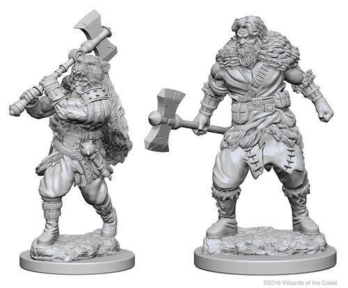 D&D: HUMAN BARBARIAN v1 (MALE) Unpainted Minis