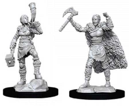 D&D: HUMAN BARBARIAN v2 (FEMALE) Unpainted Minis